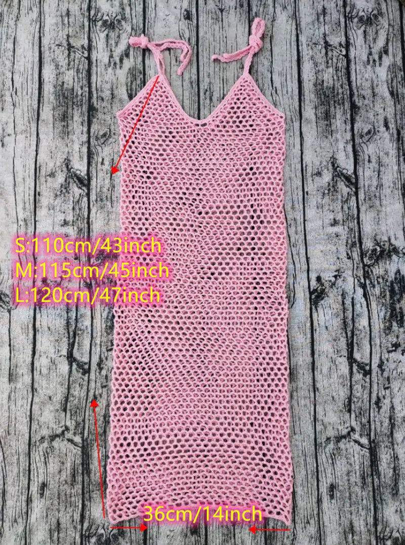 4 Color Summer Sleeveless Crochet Beach Dress