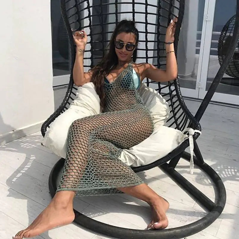 4 Color Summer Sleeveless Crochet Beach Dress